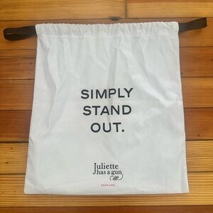 Juliette Has a Gun White Cotton Drawstring Bag